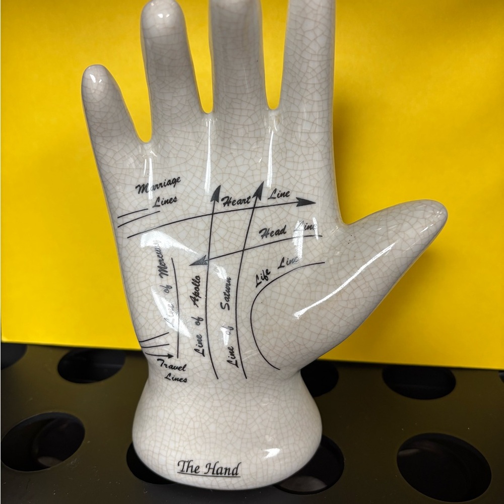 Porcelain Palmistry Hand Figurine.